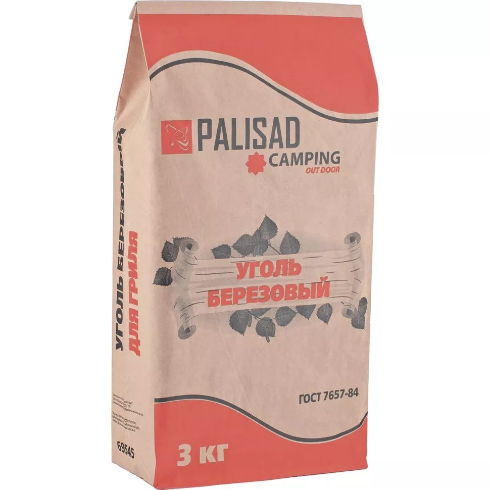 Уголь березовый, 3 кг Camping Palisad
