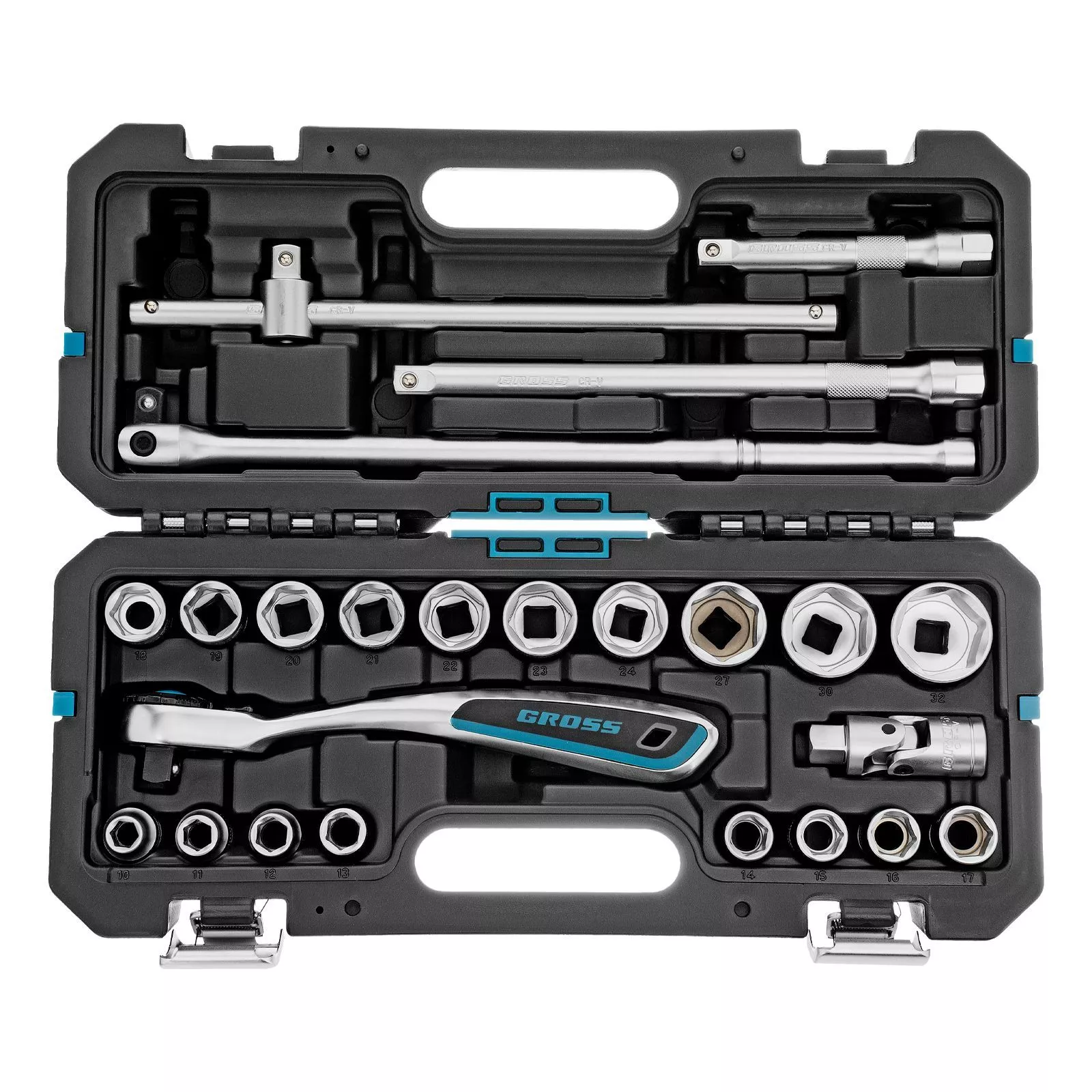 Набор инструментов, 1/2", CrV, 120 зубьев, 24 предмета Gross