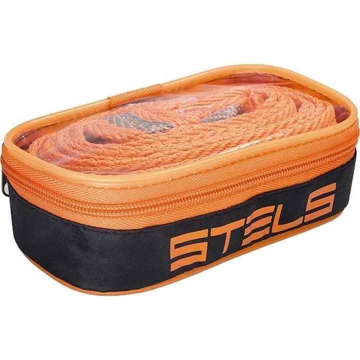 Трос буксировочный 10 т, 5 м, 2 крюка, сумка на молнии Stels