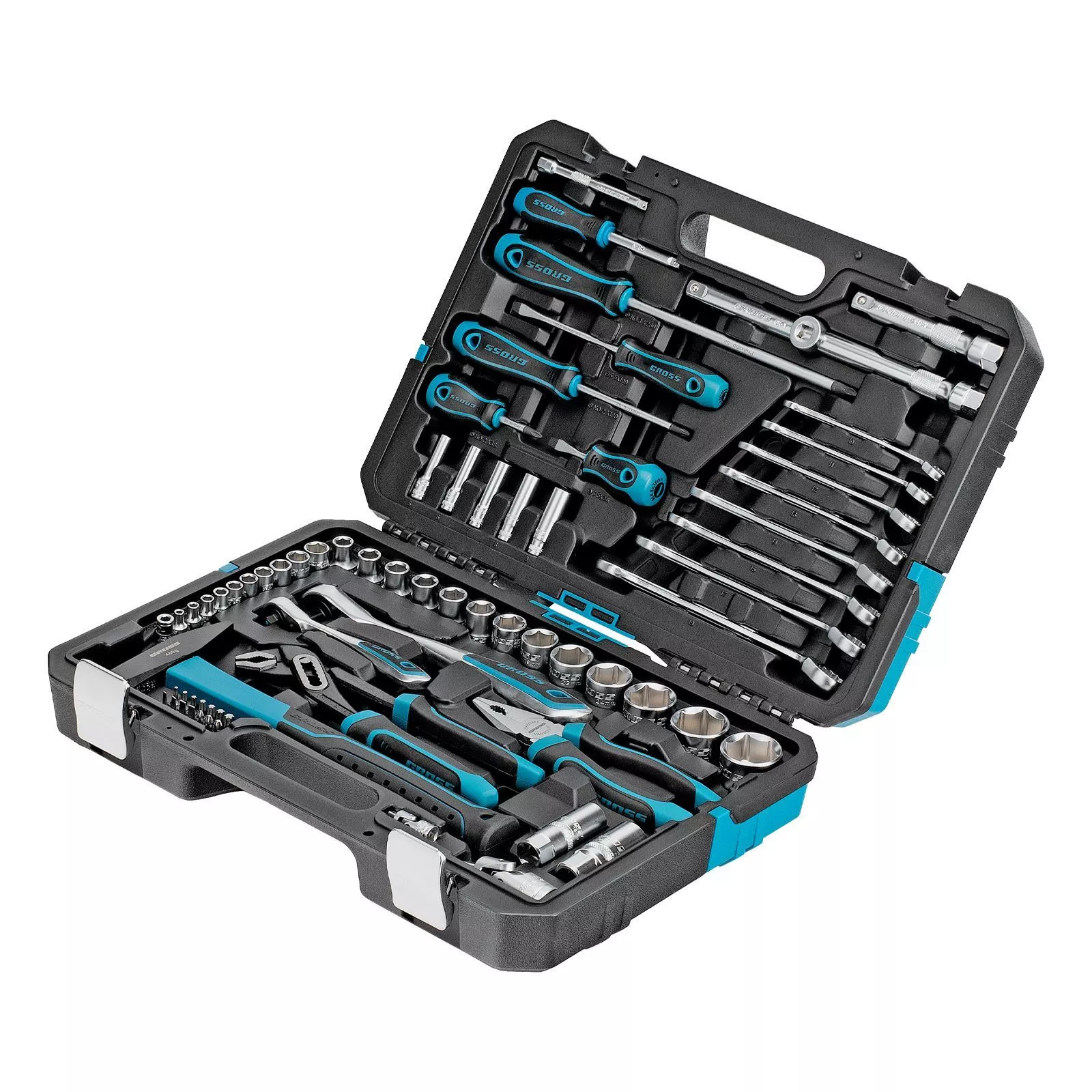 Набор инструментов, 1/4", 1/2", CrV, 120 зубьев, 76 предметов Gross