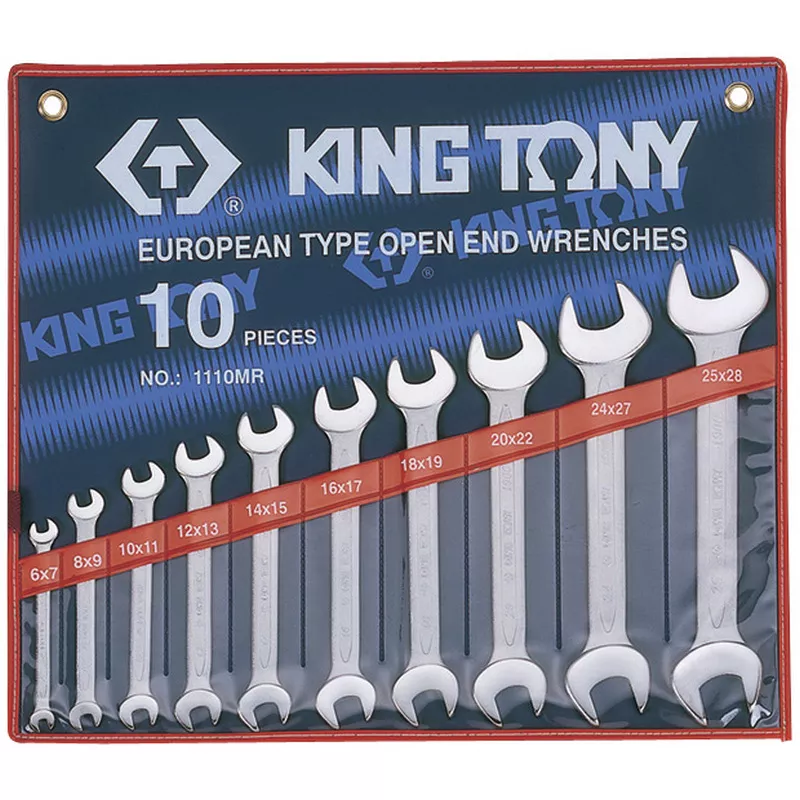 Набор рожковых ключей, 6-28 мм, 10 предметов KING TONY 1110MR