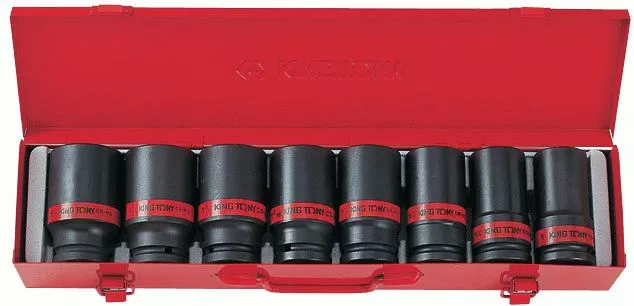 Набор ударных глубоких торцевых головок 3/4", шестигранные, 1"-1&1/2", 8 предметов KING TONY 6410SP