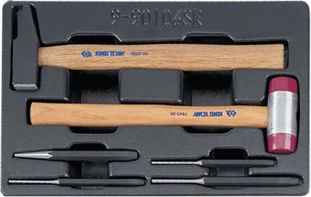 Набор выколоток и керн с молотками, ложемент, 6 предметов KING TONY 9-90106SR