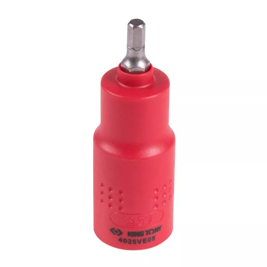 Насадка (бита) торцевая диэлектрическая 1/2", HEX, 5 мм, L = 75 мм KING TONY 4025VE05