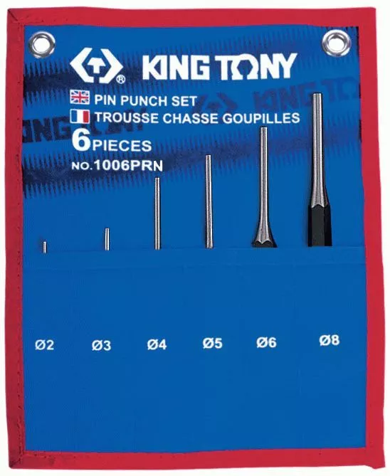 Набор выколоток, чехол из теторона, 6 предметов KING TONY 1006PRN