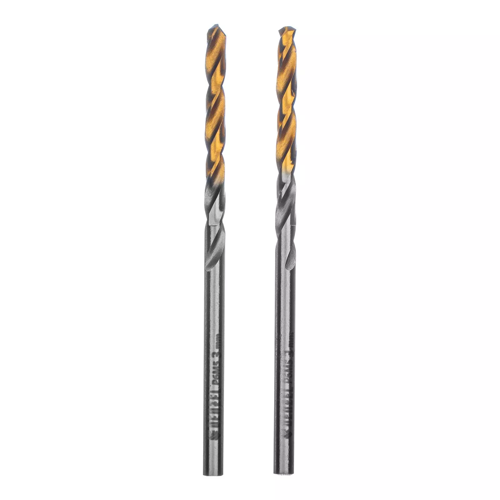 Сверло спиральное по металлу 3 x 60 мм, Р6М5, Golden Tip , 2шт. Denzel