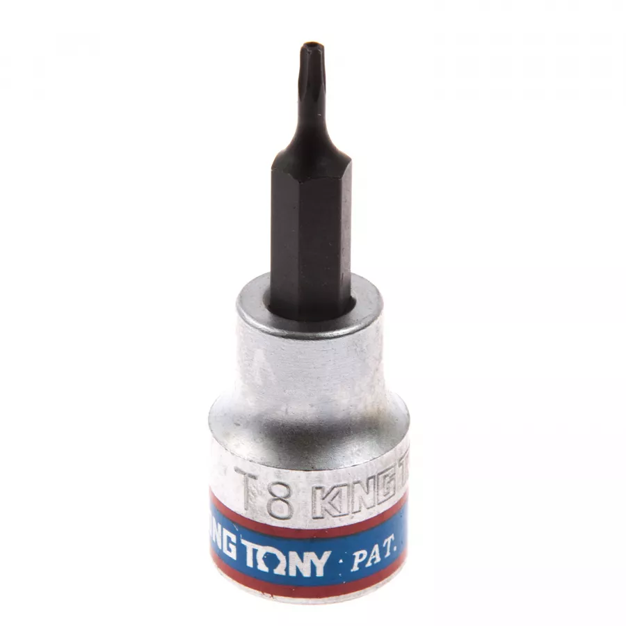 Насадка (бита) торцевая 3/8", Torx, T8, L = 50 мм, с отверстием KING TONY 302708