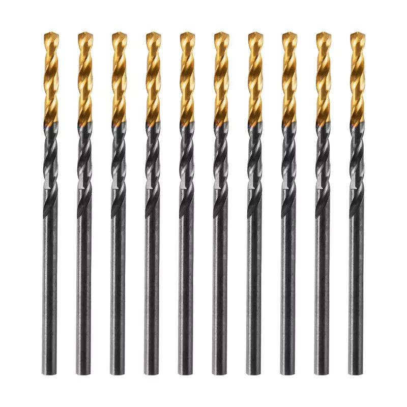 Сверло по металлу, 2,5 мм, HSS-Tin, Golden Tip, 10 шт. Denzel