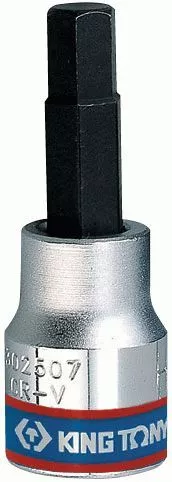 Насадка (бита) торцевая 3/8", Hex, 7 мм, L = 50 мм KING TONY 302507