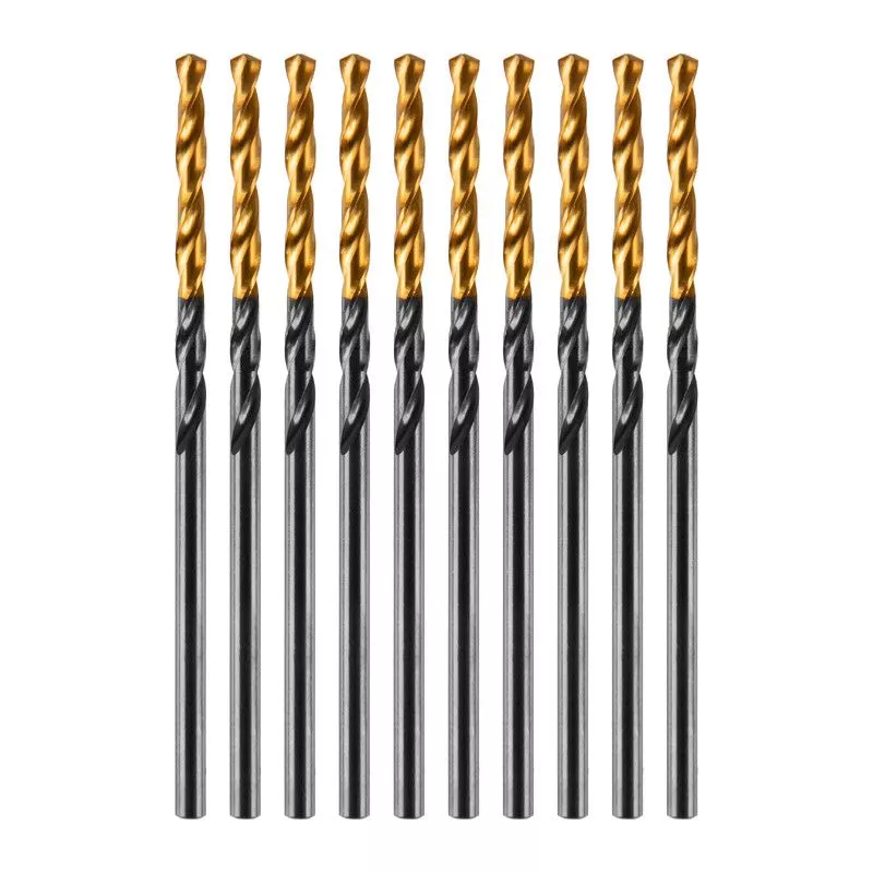 Сверло по металлу, 2 мм, HSS-Tin, Golden Tip, 10 шт. Denzel
