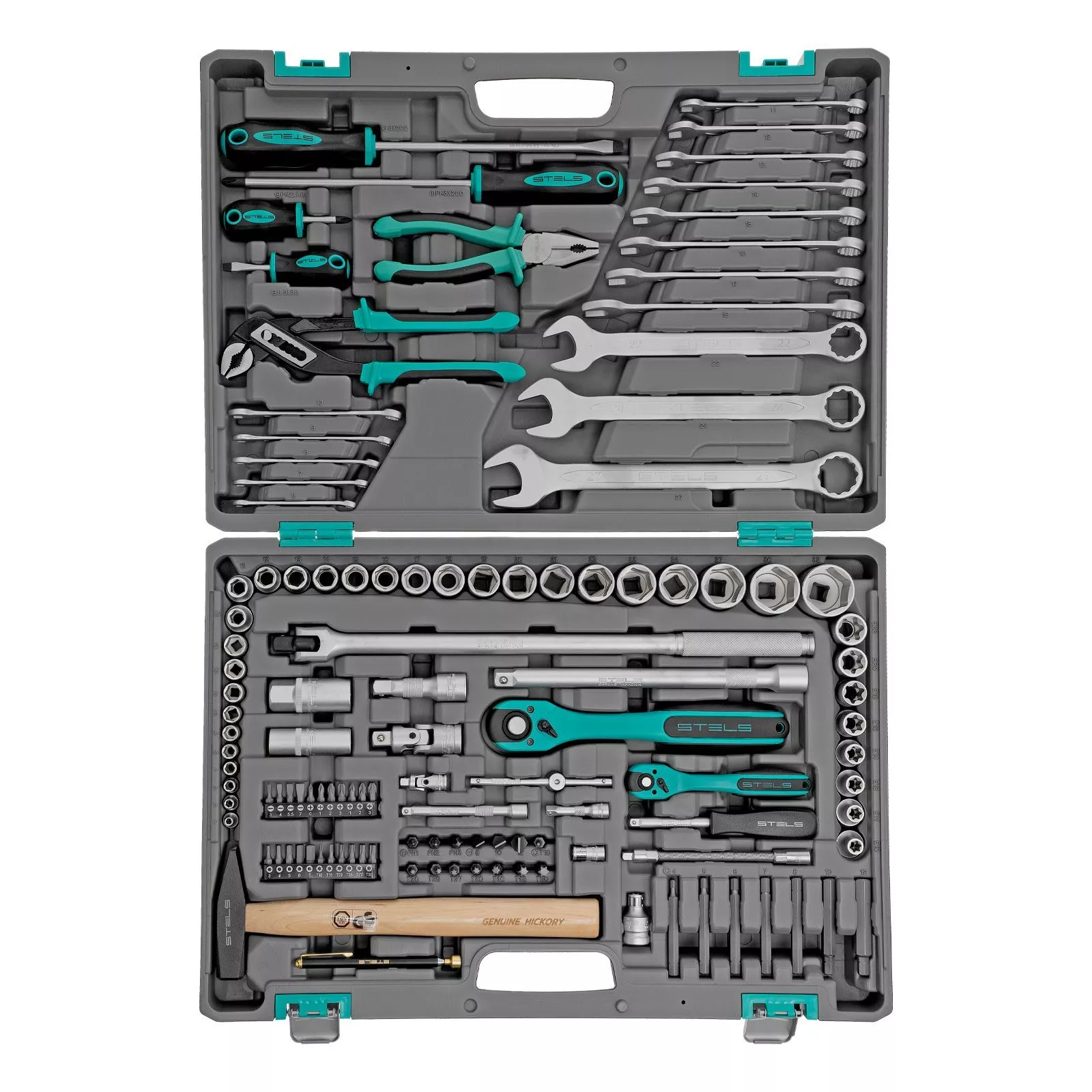 Набор инструментов, 1/4", 1/2", Cr-V, S2, усиленный кейс, 119 предметов Stels