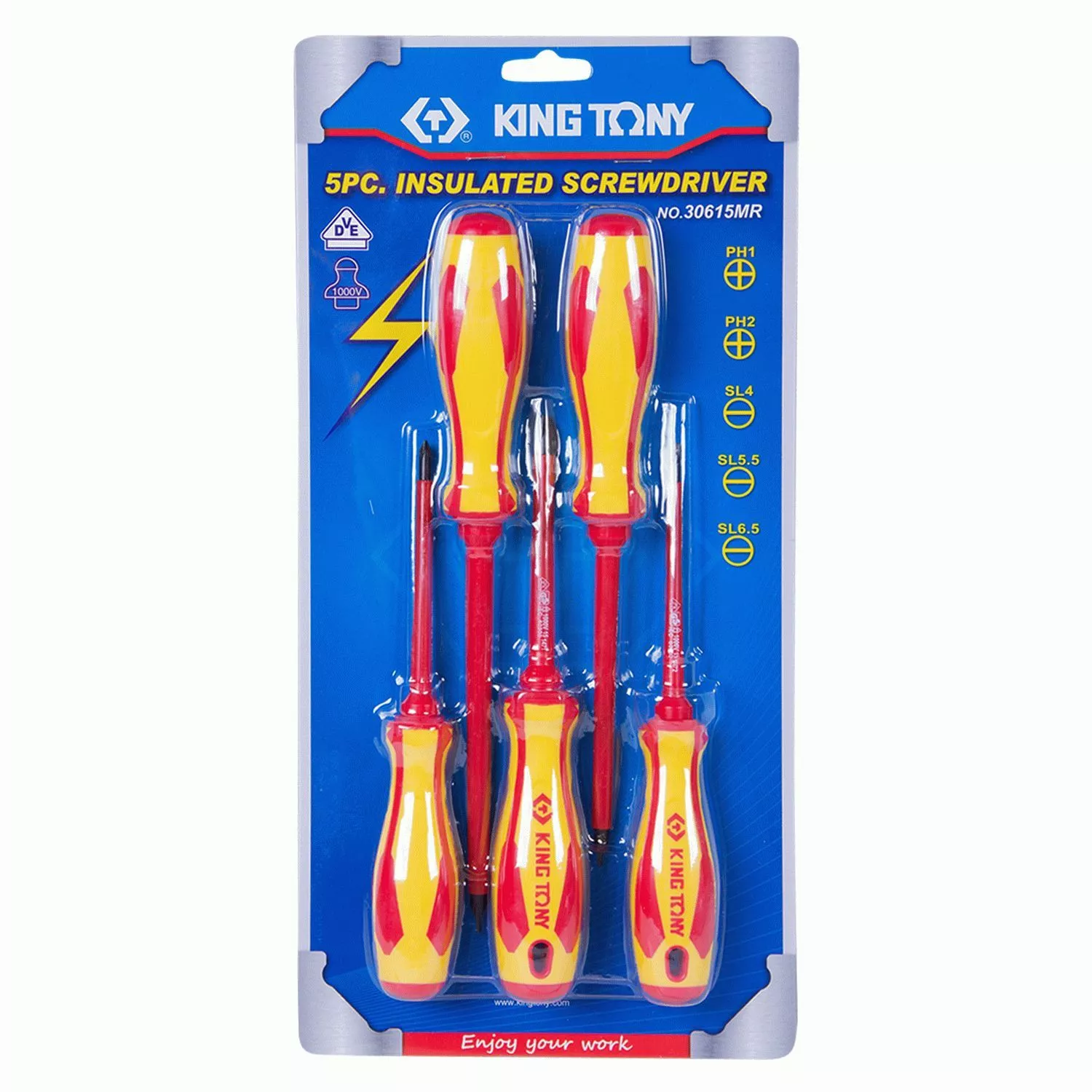 Набор отверток, диэлектрические, 5 предметов  KING TONY 30615MR