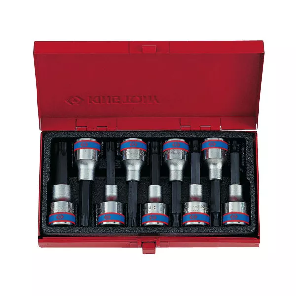 Набор торцевых насадок 1/2", Torx, Т20-Т60 мм, L = 80 мм, 9 предметов KING TONY 4119PR