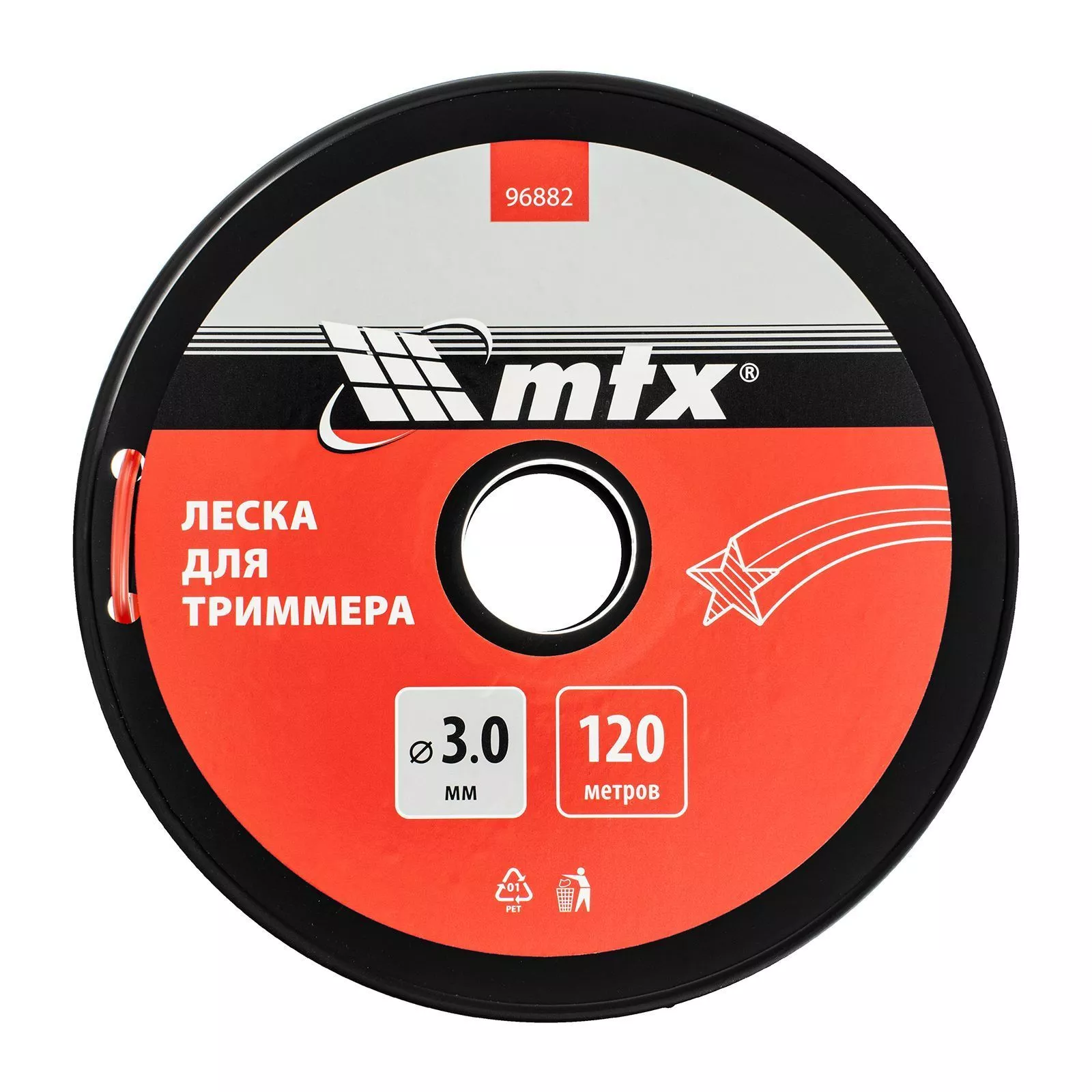 Леска для триммера звезда 3,0 мм х 120 м, на катушке MTX