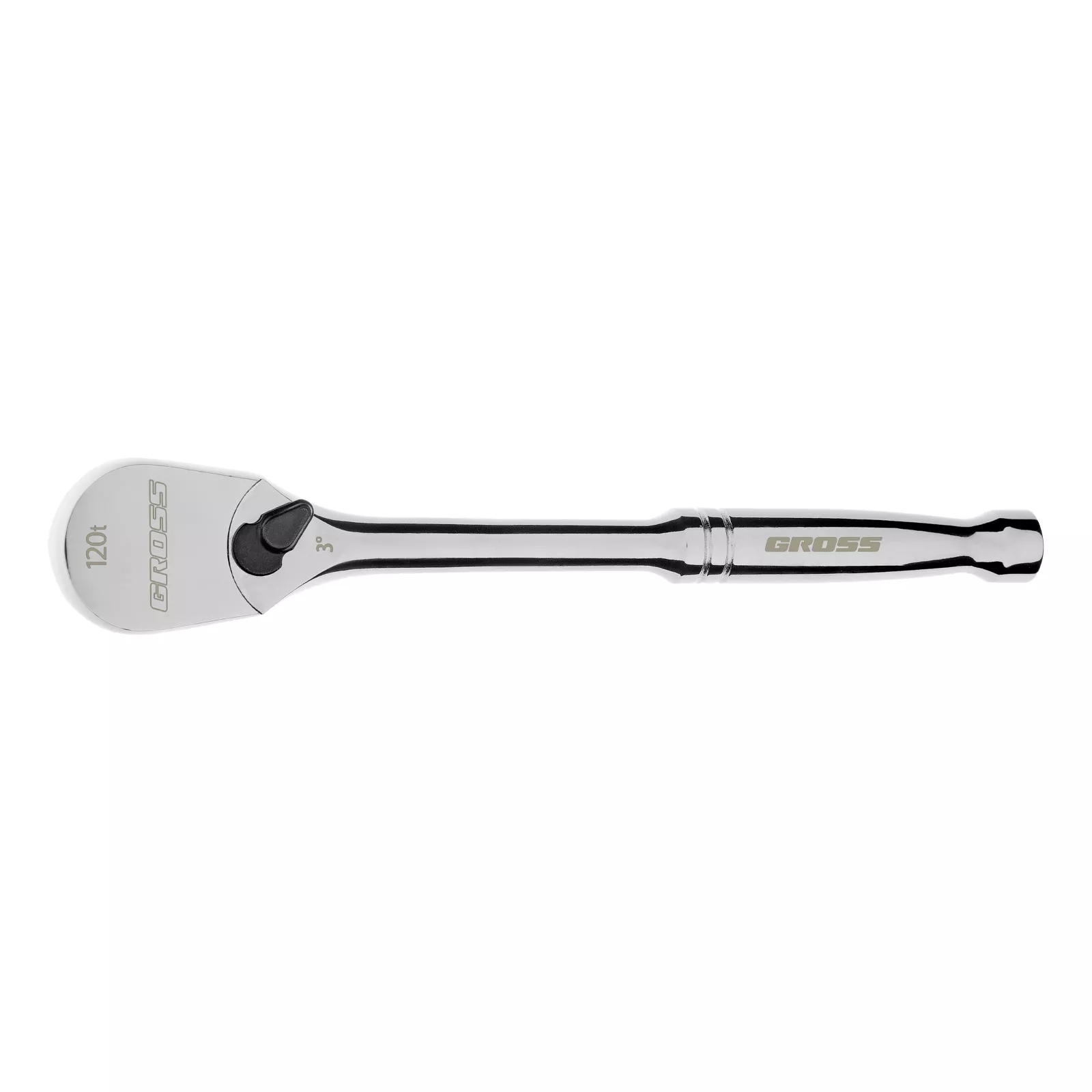Ключ-трещотка 1/2", CrV, 120 зубьев, цельнометаллический, хром Gross
