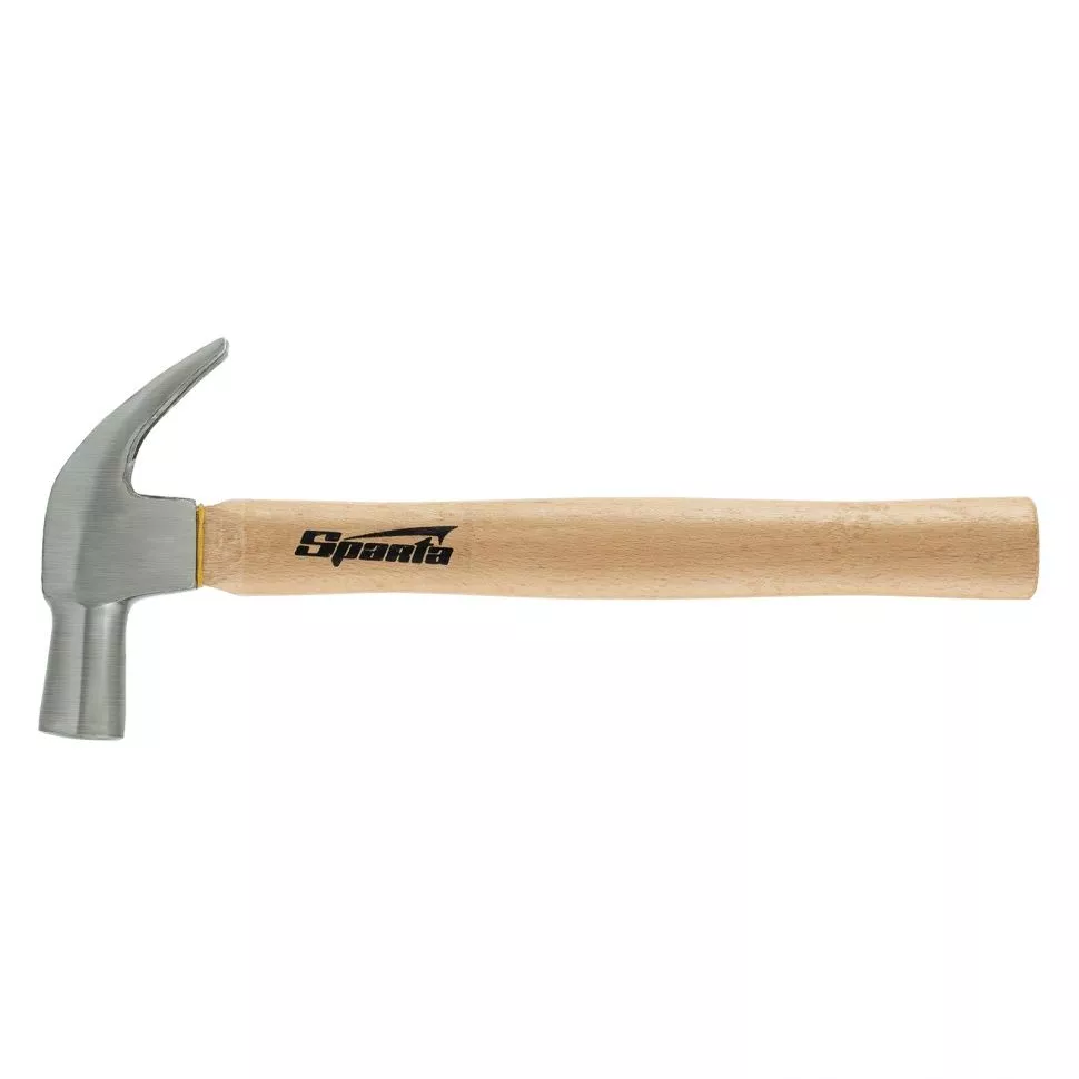 Молоток-гвоздодер, 560 г, боек 29 мм, деревянная рукоятка Sparta