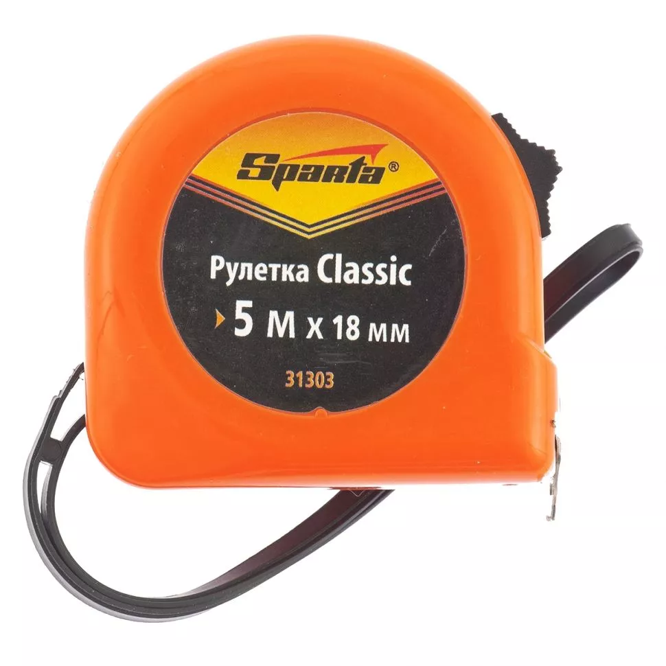 Рулетка Classic,5 м х 18 мм,пластиковый корпус Sparta