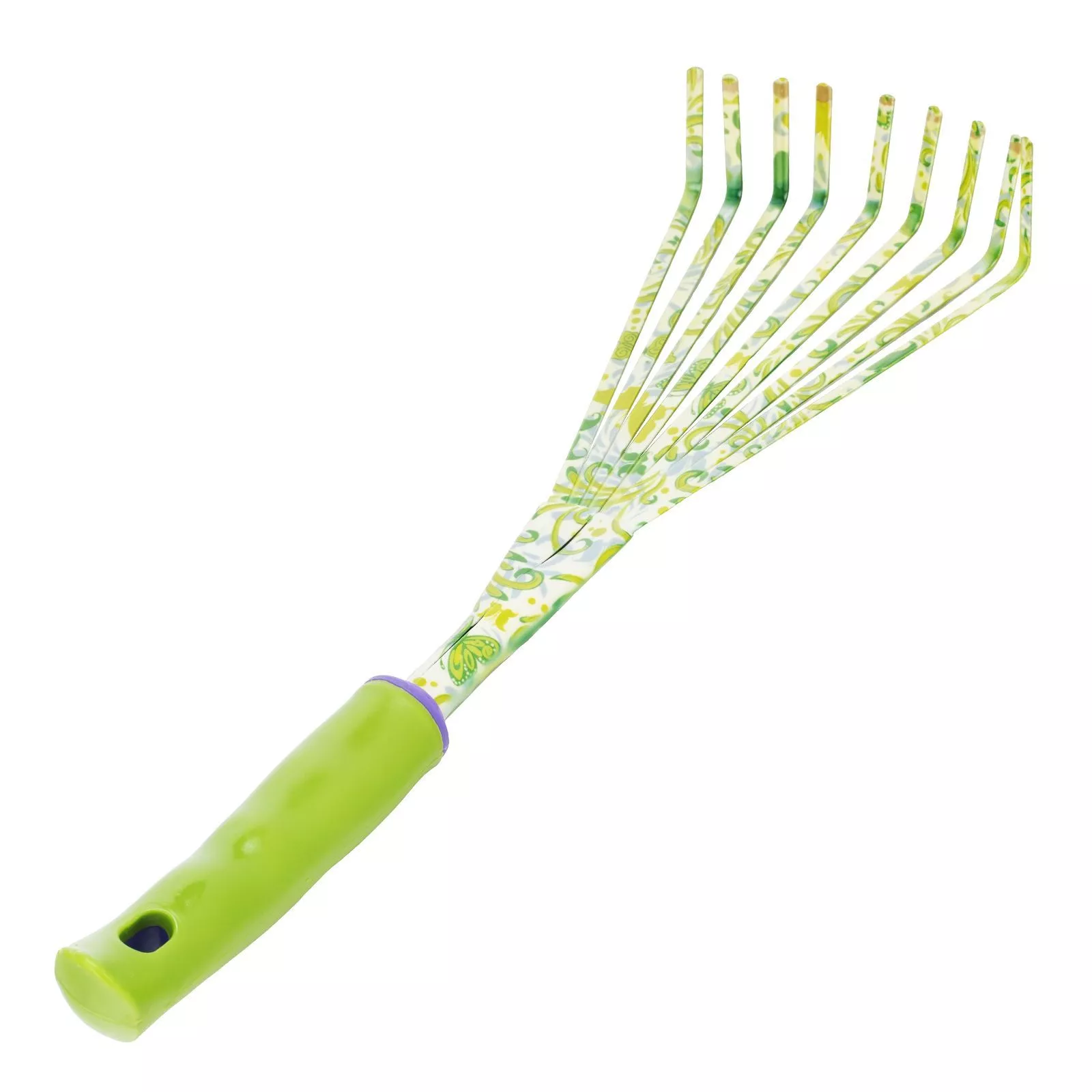 Грабли веерные 9 - зубые, 130 х 415 мм, стальные, пластиковая рукоятка, Flower Green, Palisad