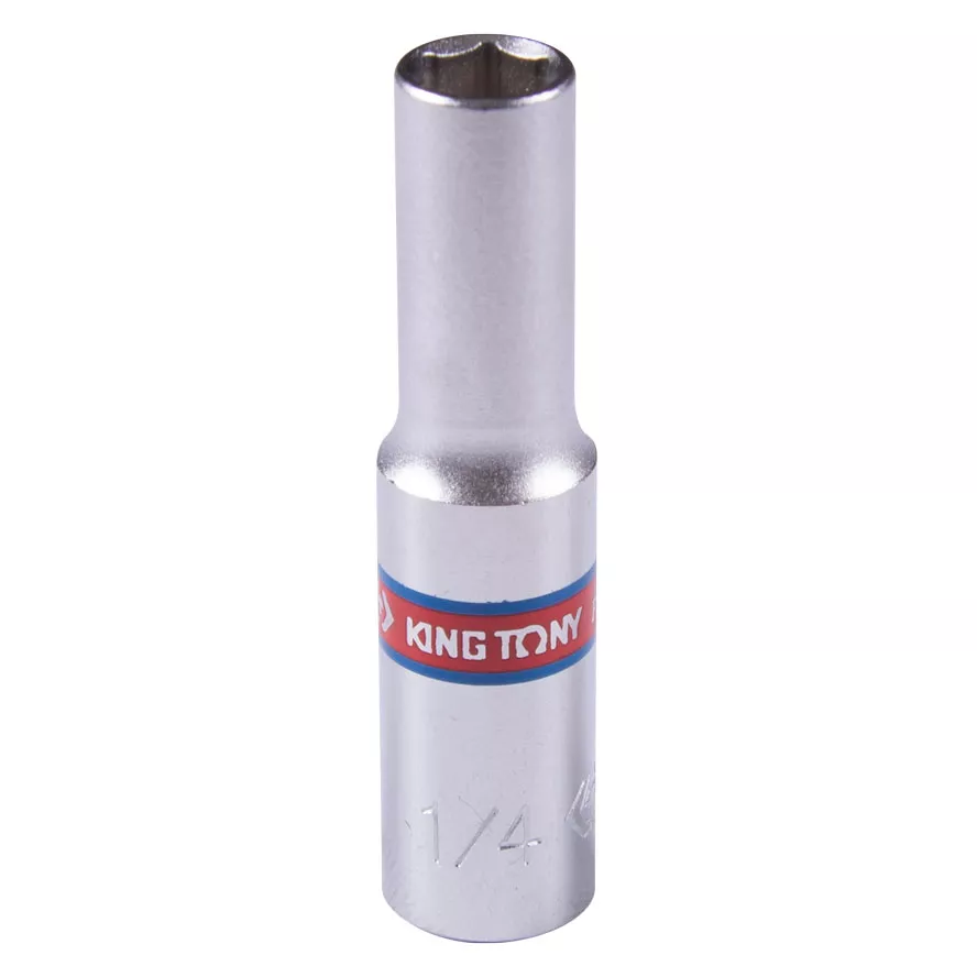 Головка торцевая глубокая шестигранная 1/4", 1/4", дюймовая KING TONY 223508S