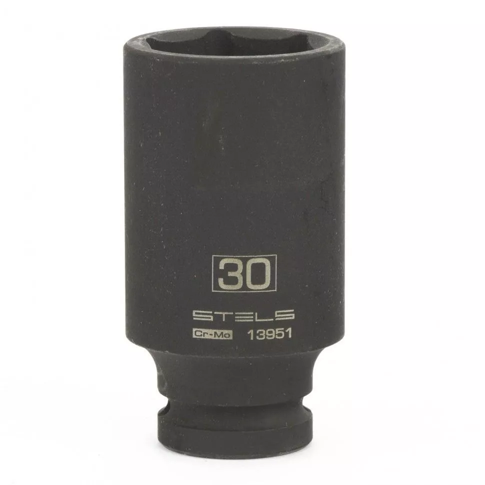 Головка ударная удлиненная шестигранная, 30 мм, 1/2, CrMo Stels
