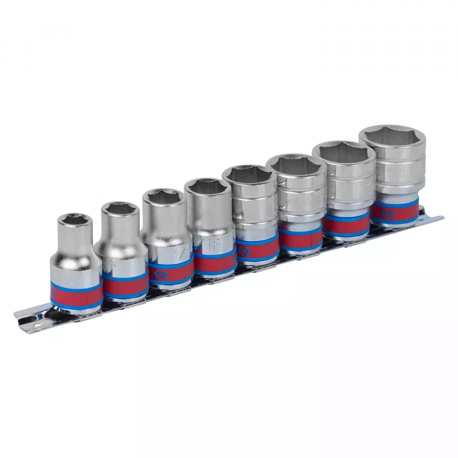 Набор торцевых головок 1/2", шестигранные, 3/8"-7/8", 8 предметов KING TONY 4510SR