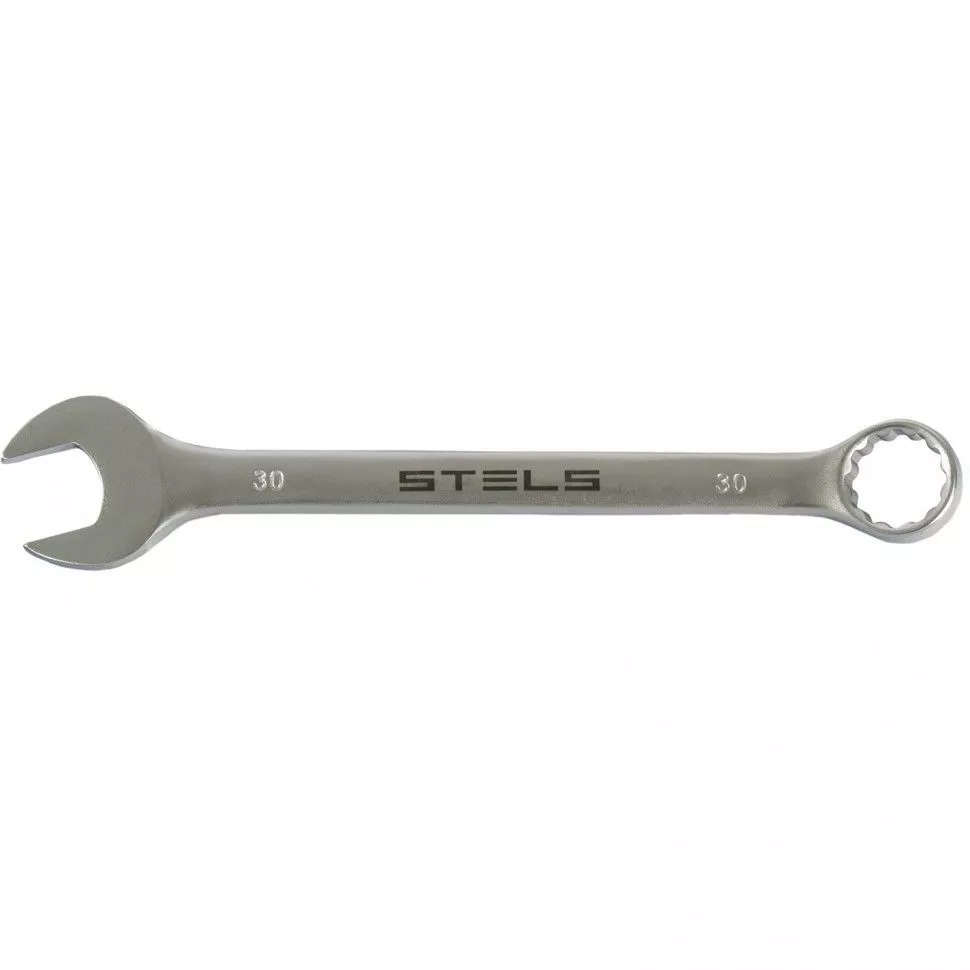 Ключ комбинированный, 30 мм, CrV, матовый хром Stels