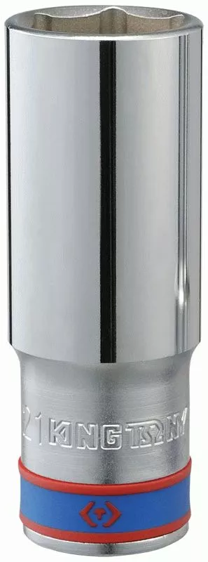 Головка торцевая глубокая шестигранная 1/2", 21 мм KING TONY 423521M