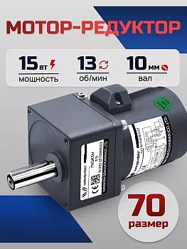 Мотор-редуктор 70YS15WGV22/70GK100H 15 Вт 13 об/мин 220 В