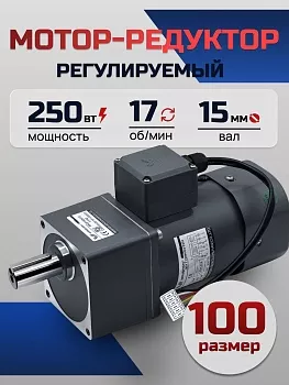Регулируемый мотор-редуктор 100YT250WGV22H/100GF75H 250 Вт 17 об/мин 220 В