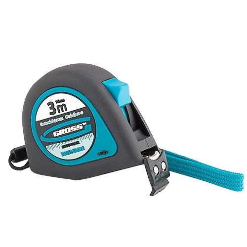 Рулетка "Ergonomisch",3 м x 16 мм,магнитный обрезиненный зацеп Gross