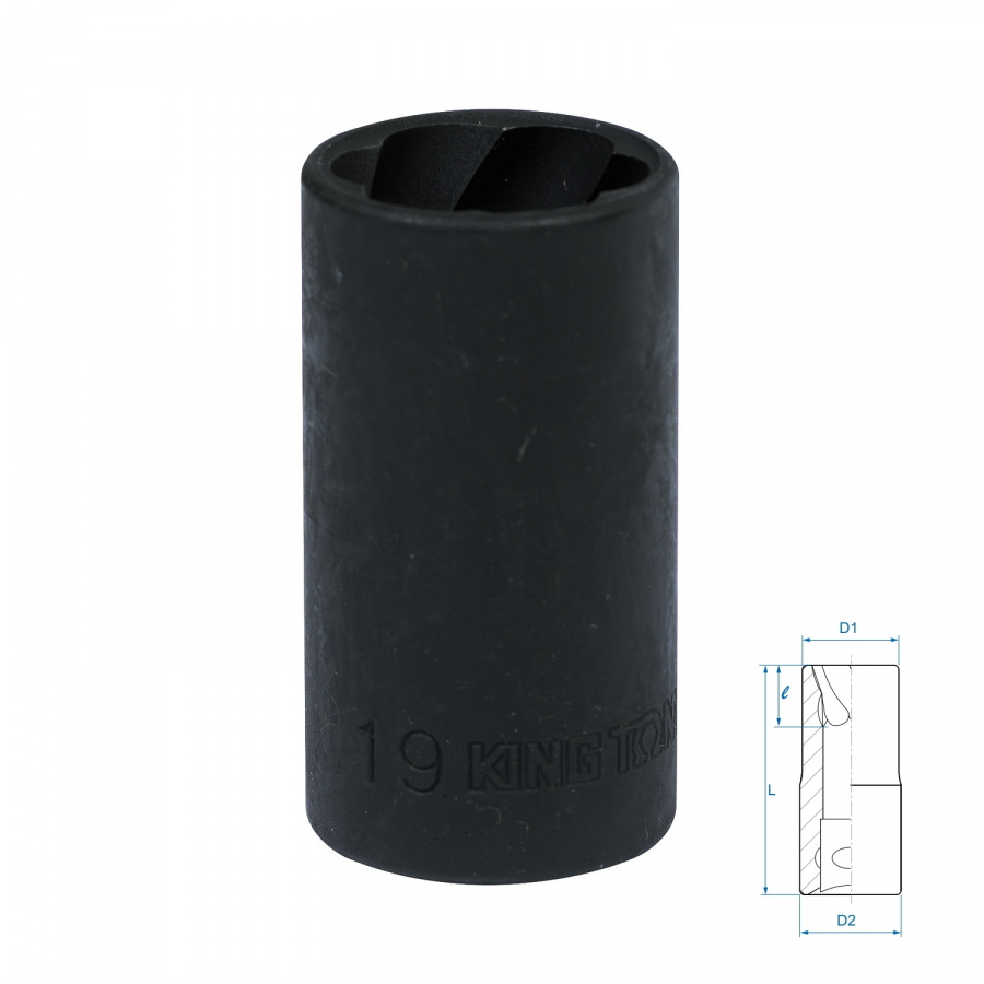 Головка для поврежденного крепежа 1/2", 19 мм KING TONY 9TD403-19M
