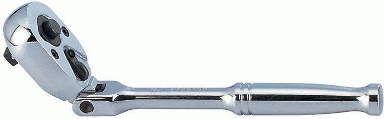 Трещотка 1/4", 150 мм, 24 зубца, флажковая с кнопкой, шарнирная KING TONY 2781-06P