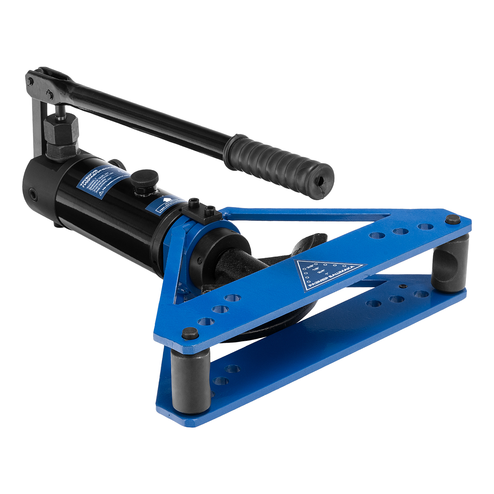 Трубогиб гидравлический горизонтальный, 6т, башмаки 3/8"–1", в металлическом кейсе Stels