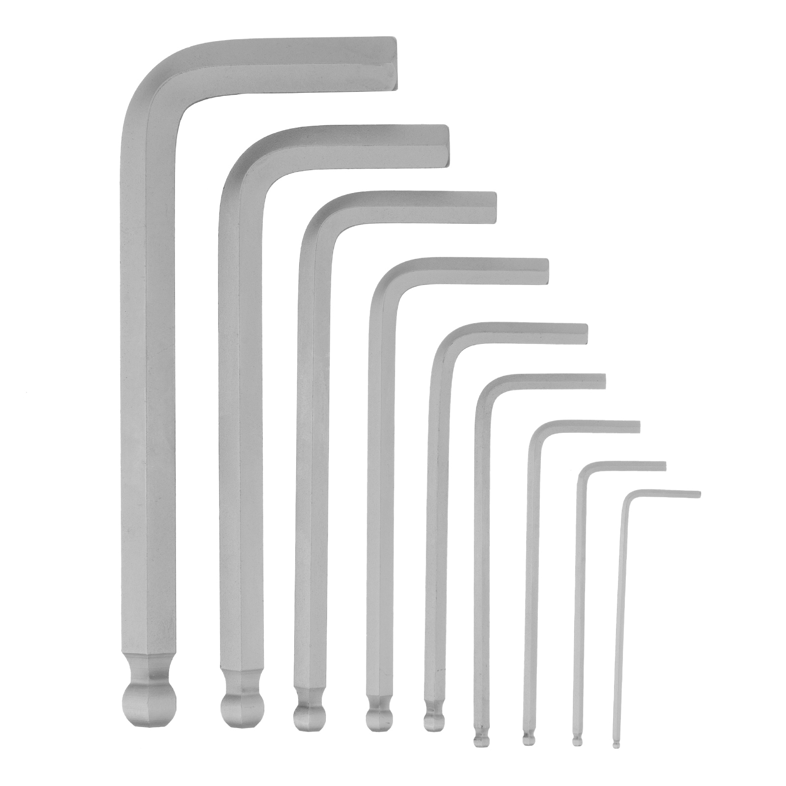 Набор ключей имбусовых, HEX, 1,5-10 мм, CrV, 9 шт., с шаром Сибртех