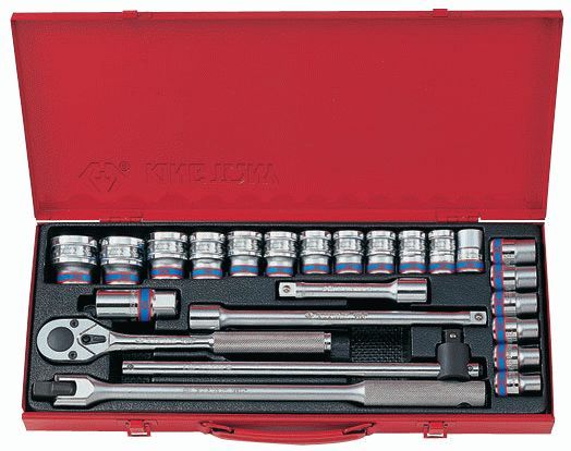 Набор торцевых головок с принадлежностями 1/2", двенадцатигранные, 10-32 мм, 24 предмета KING TONY 4026MR