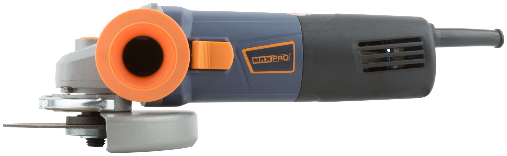 MAX-PRO Шлифмашина угловая 950 Вт; 3000-11000об/мин; быстрозажимной кожух 125мм; регулировка оборотов; антивибрационная ручка; дополнительные щетки; 2