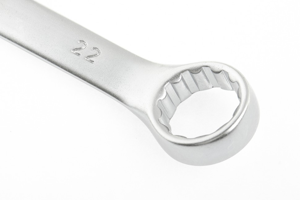 Ключ комбинированный, 22 мм, CrV, матовый хром Stels