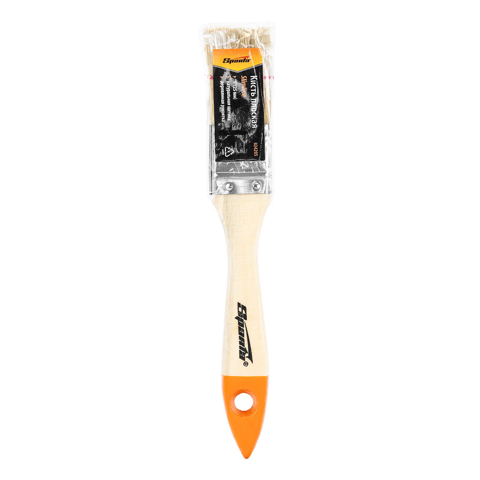 Кисть плоская Slimline 1" (25 мм) натуральная щетина, деревянная ручка Sparta