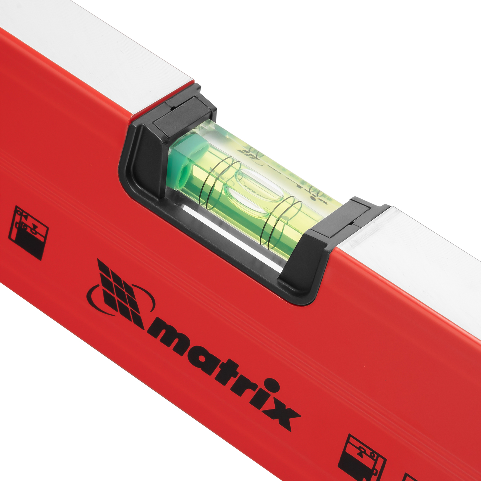 Уровень алюминиевый магнитный, 1200 мм, фрезерованный, 3 глазка (1 зеркальный) усиленный Matrix