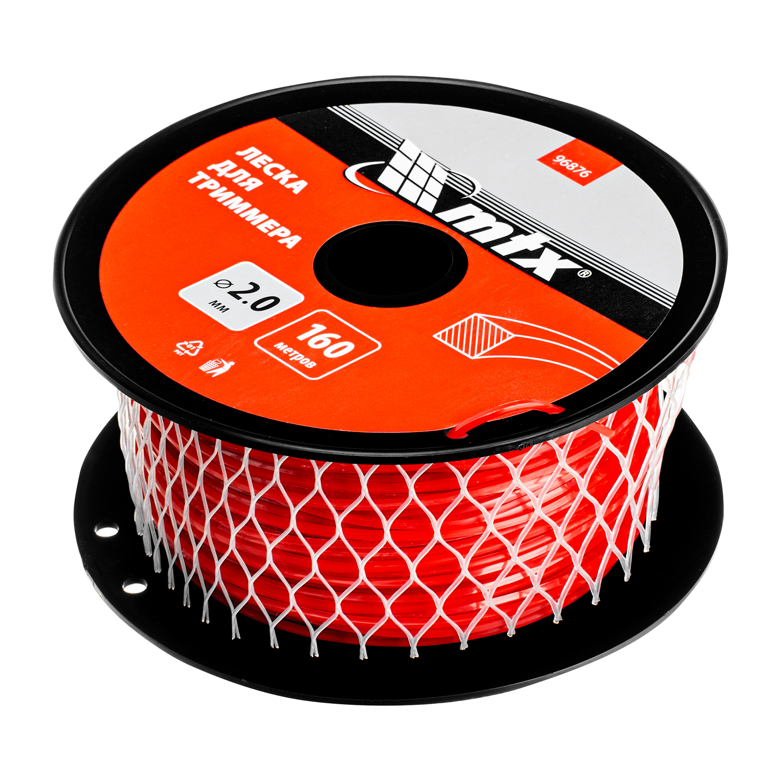 Леска для триммера квадрат 2,0 мм х 160 м, на катушке MTX