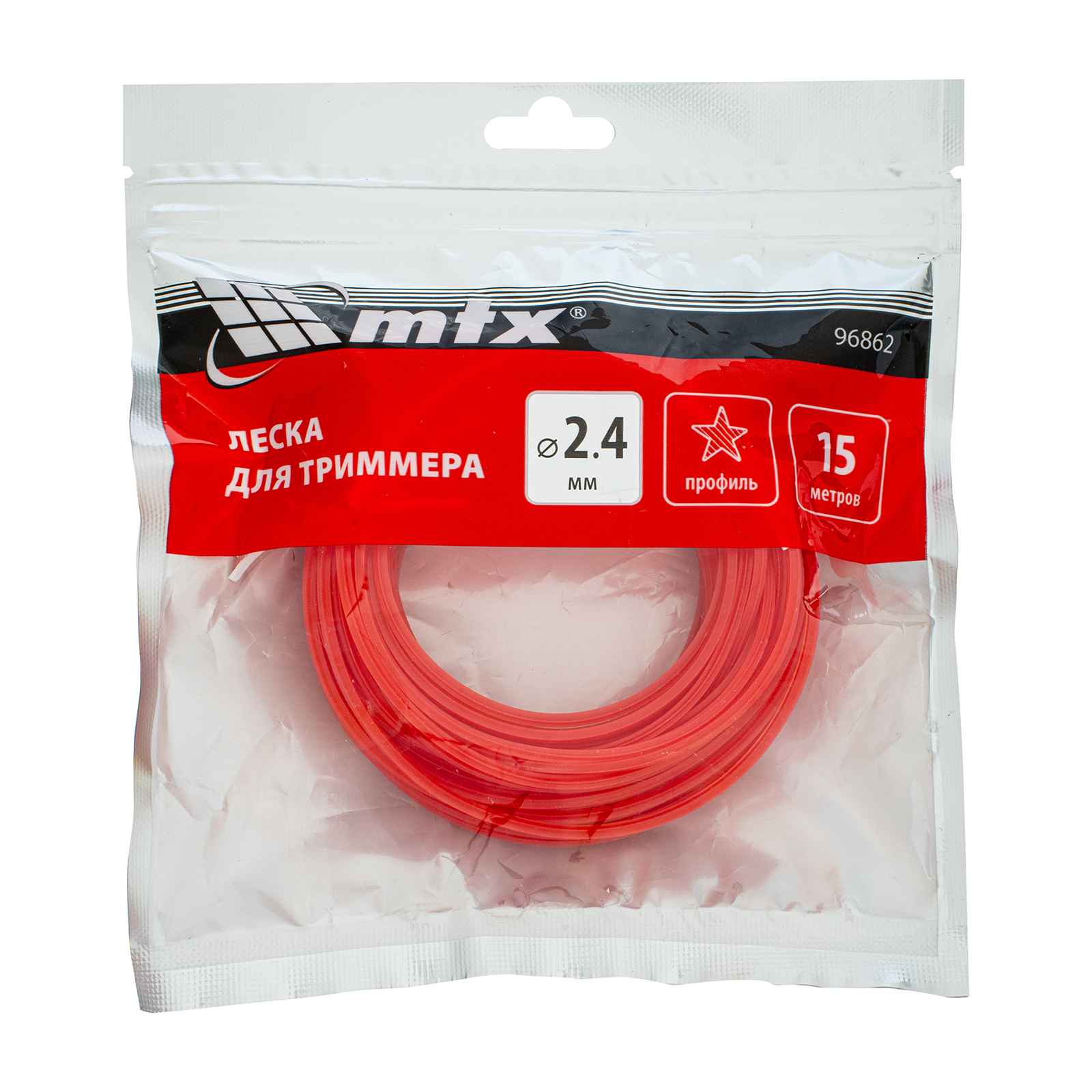 Леска для триммера звезда 2,4 мм х 15 м MTX
