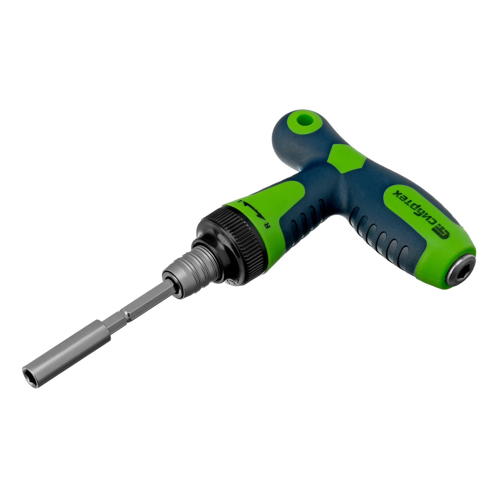 Отвертка Т-образная реверсивная с набором бит, торцевых головок, 33 предмета, CrV Сибртех