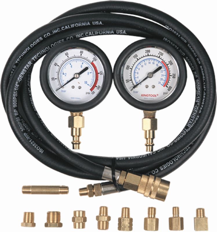 Манометр для измерения давления масла, два манометра, 0-7 и 0-20 бар МАСТАК 120-20028