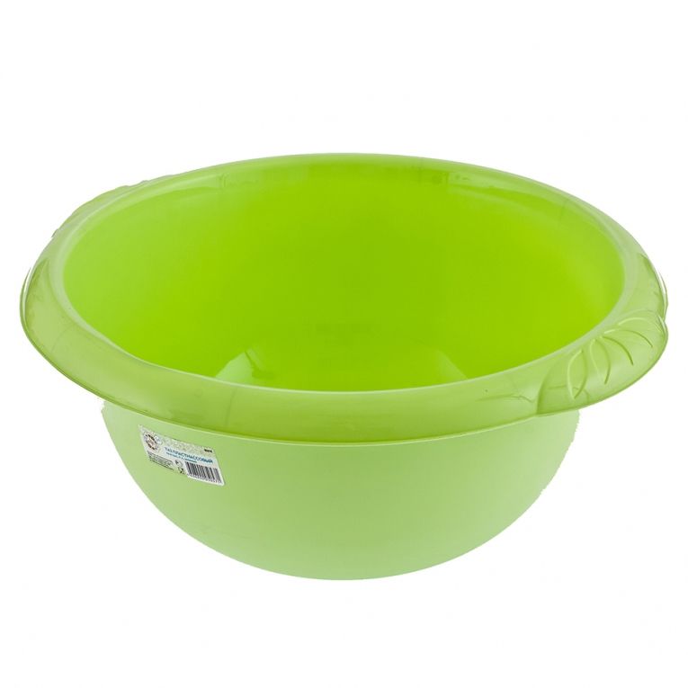 Таз пластмассовый круглый 9 л, зеленый, Россия Elfe