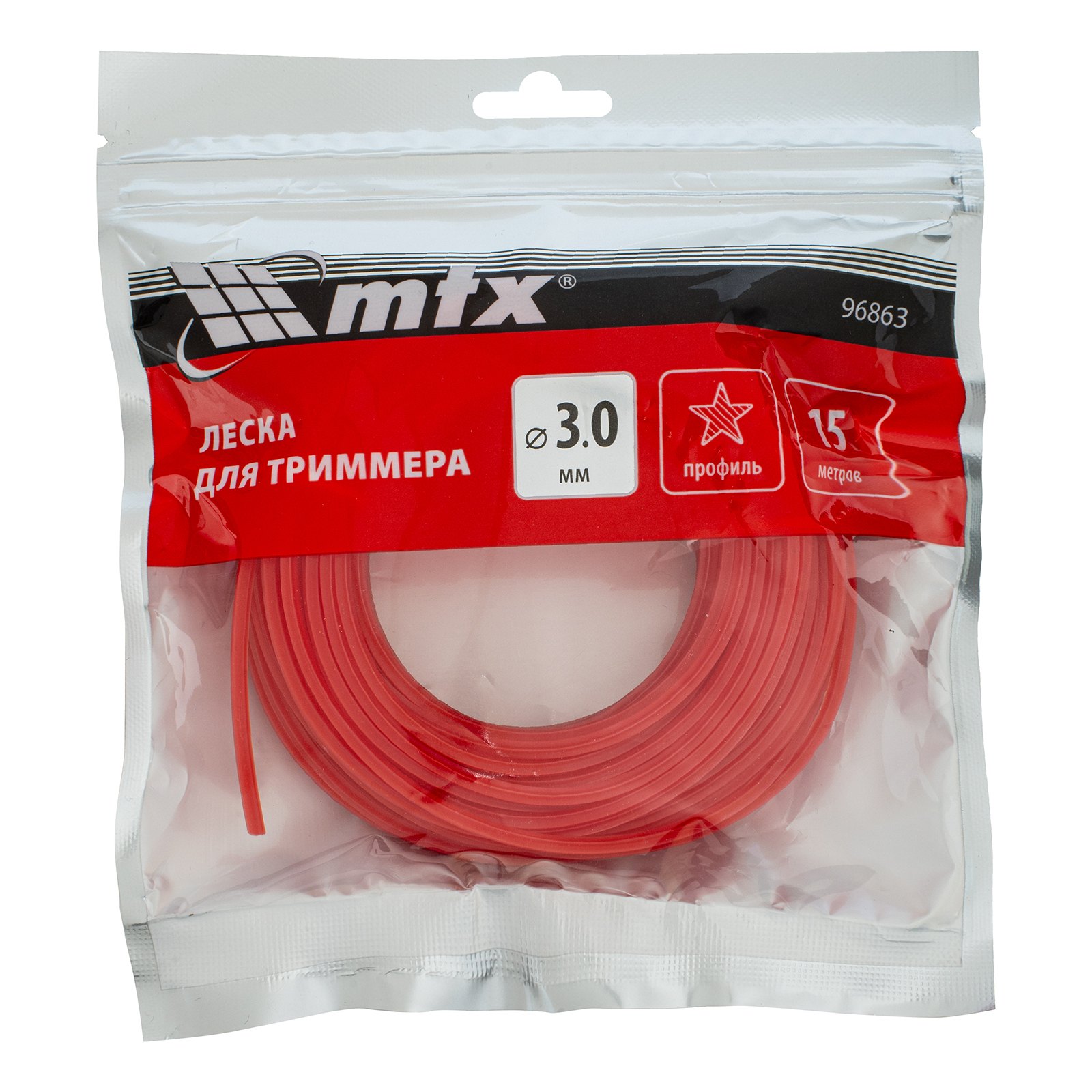 Леска для триммера звезда 3,0 мм х 15 м MTX