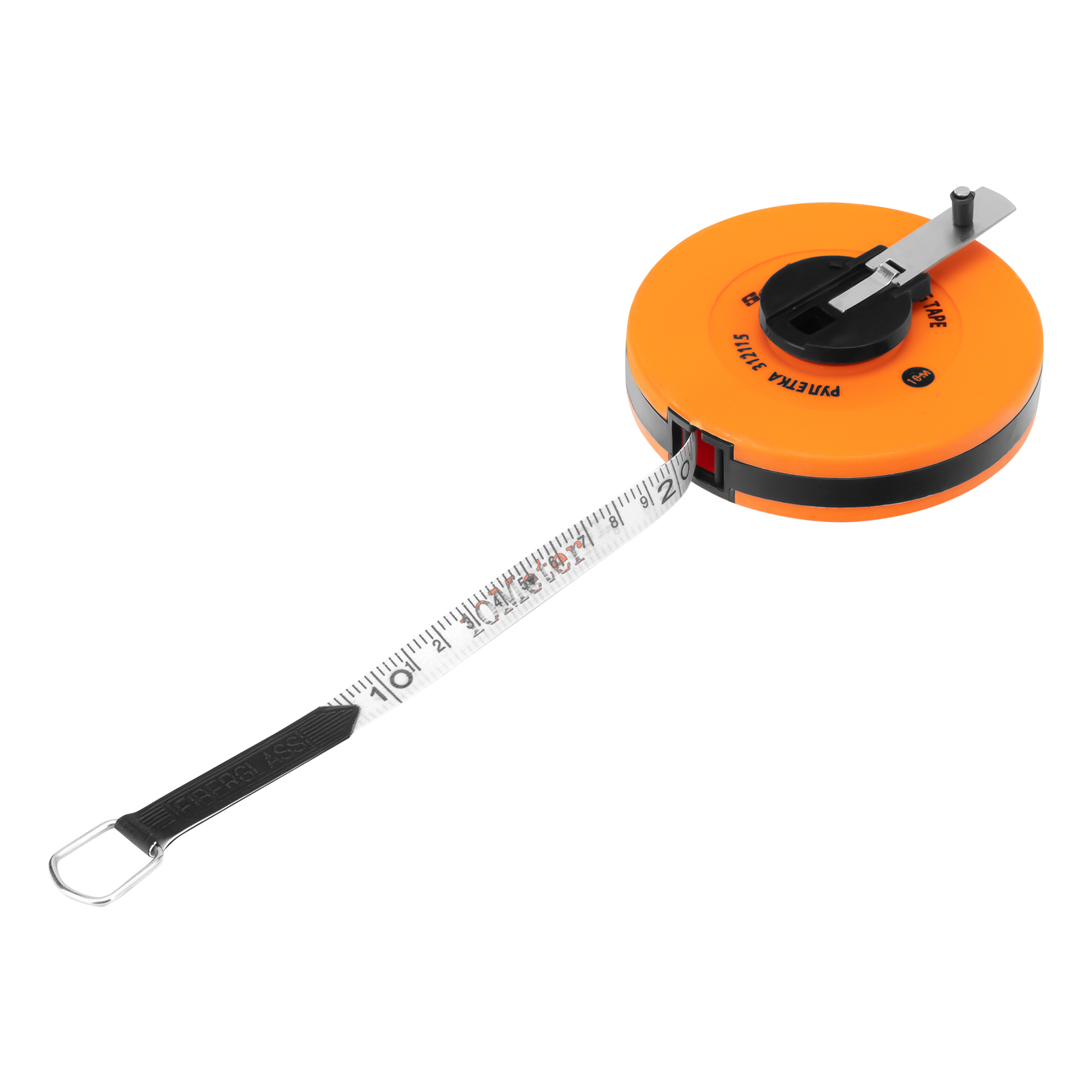 Рулетка геодезическая, 10 м х 12,5 мм, лента ПВХ, закрытый круглый корпус Sparta