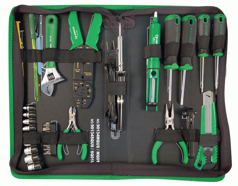 Набор инструментов электронщика дюймовый, 34 предмета UNISON 90134SQ01US