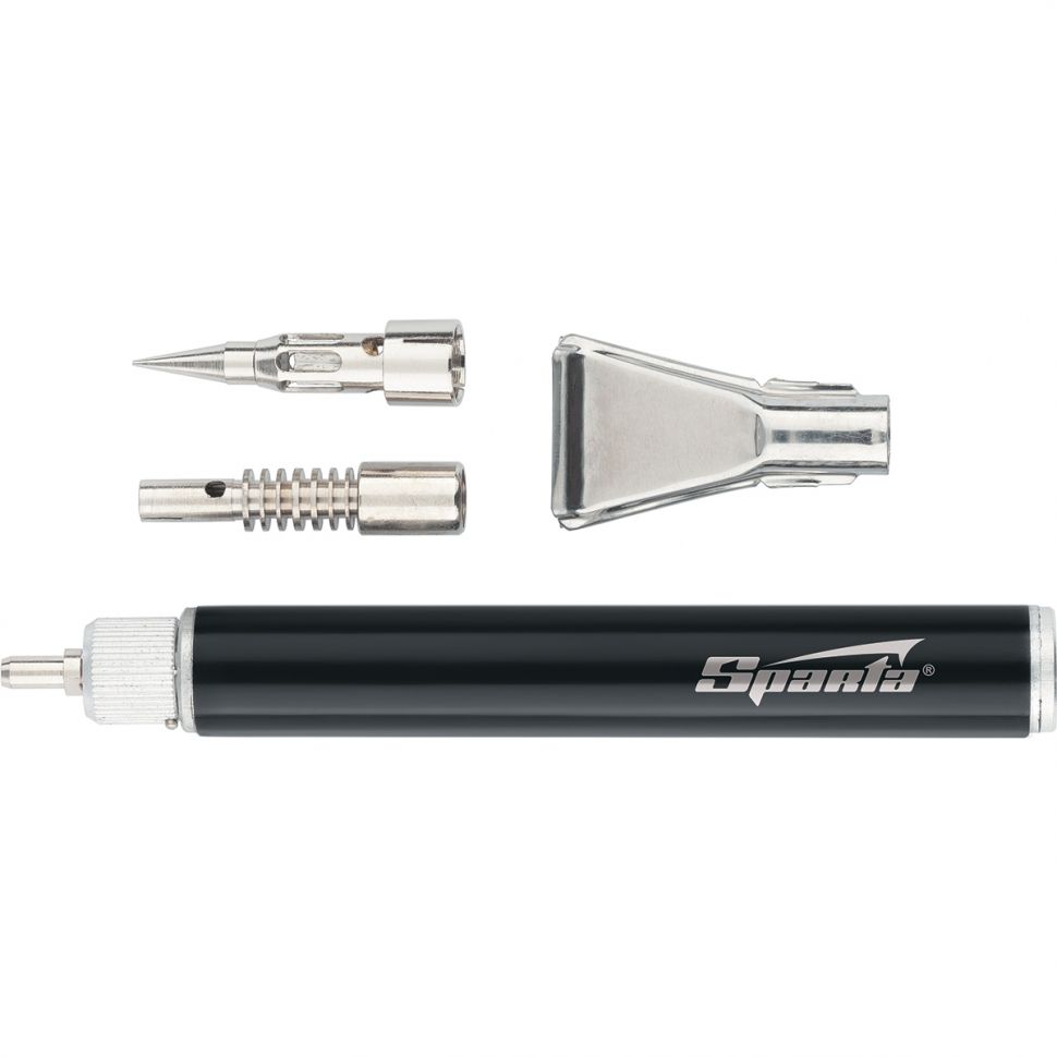 Горелка газовая, тип "Карандаш", 2 насадки для пайки, 130 мм Sparta