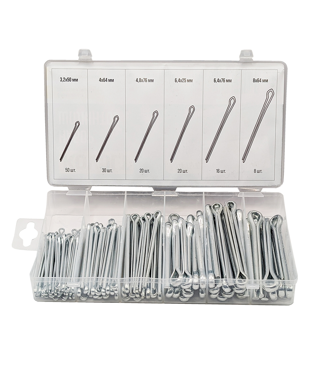 Набор шплинтов, S головки х L, 144 шт, KOVOLT