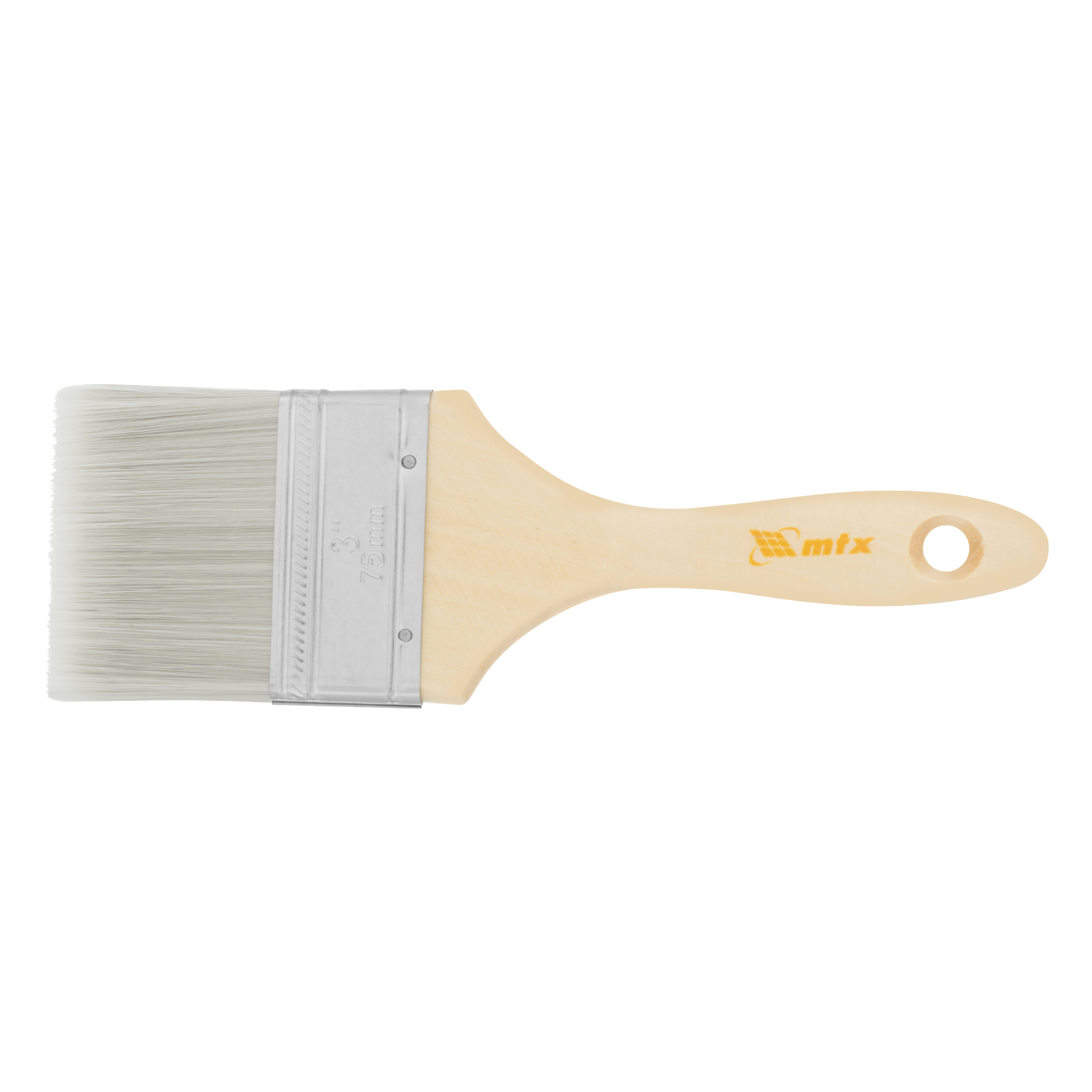 Кисть плоская для лаков "Евро" 3", искусственная щетина, деревянная ручка MTX
